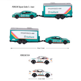 Porsche Vaillant Kremer Set Race trailer 1/59 Majorette 212053111