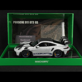 Porsche 911 GT3 RS Type 992 2022 Nürburgring Edition GT Silber / Blaue Streifen 1/18 Minichamps 110062021