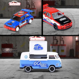 VW Transporter Bulli T1 Anniversary Edition 60 Jahre Blau / Weiß 1/59 Majorette 212054102
