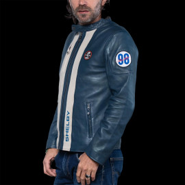 Carroll Shelby Jacke Cobra 98 Racing Leder Royalblau 27424-0012 - Herren