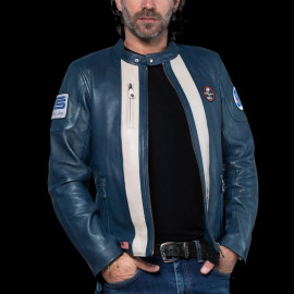 Carroll Shelby Jacke Cobra 98 Racing Leder Royalblau 27424-0012 - Herren