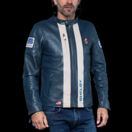 Carroll Shelby Jacke Cobra 98 Racing Leder Royalblau 27424-0012 - Herren