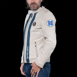 Carroll Shelby Jacke Cobra 98 Racing Leder Ecru-Beige 27424-2001 - Herren