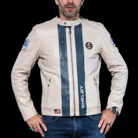 Carroll Shelby Jacke Cobra 98 Racing Leder Ecru-Beige 27424-2001 - Herren