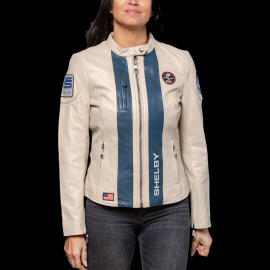 Carroll Shelby Jacke Cobra 98 Racing Leder Ecru-Beige 27425-2001 - Damen