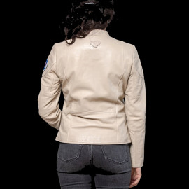 Carroll Shelby Jacke Cobra 98 Racing Leder Ecru-Beige 27425-2001 - Damen