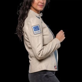 Carroll Shelby Jacke Cobra 98 Racing Leder Ecru-Beige 27425-2001 - Damen