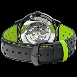 Pierre Lannier Automatic Watch Paddock Made in France Leather bracelet Black / Acid green 338A459