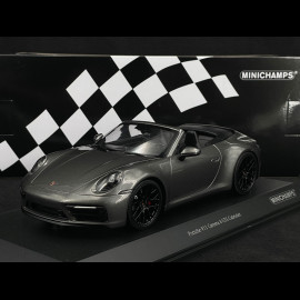 Porsche 911 Carrera 4 GTS Cabriolet Type 992 2020 Metallic Agate Grey 1/18 Minichamps 155063031