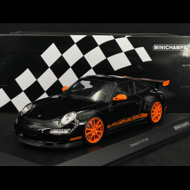 Porsche 911 GT3 RS Type 997 2007 Black / Lava Orange Stripes 1/18 Minichamps 155062121