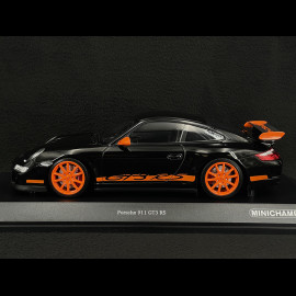 Porsche 911 GT3 RS Type 997 2007 Black / Lava Orange Stripes 1/18 Minichamps 155062121