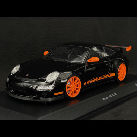 Porsche 911 GT3 RS Type 997 2007 Black / Lava Orange Stripes 1/18 Minichamps 155062121