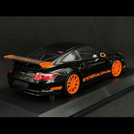 Porsche 911 GT3 RS Type 997 2007 Black / Lava Orange Stripes 1/18 Minichamps 155062121