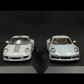 Duo Porsche 911 Sport Classic Type 992 2022 & Type 997 2010 Sport Grey Metallic 1/43 Spark WAP0200100PSCG / WAP0200110RSCL