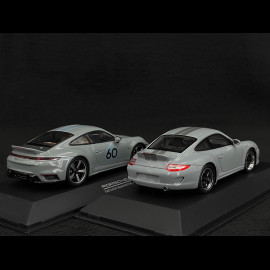 Duo Porsche 911 Sport Classic Type 992 2022 & Type 997 2010 Sport Grey Metallic 1/43 Spark WAP0200100PSCG / WAP0200110RSCL