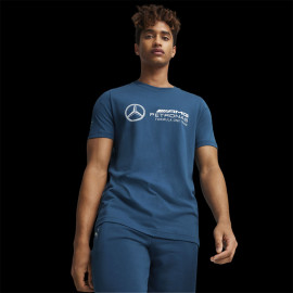 Mercedes T-shirt AMG Petronas Puma F1 Team Giant logo Ocean Blue 623762-07 - men