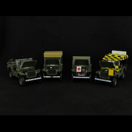 Set of 4 Jeep Army 1944 Special D-Day 1/18 Norev