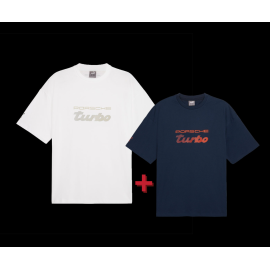 Duo T-shirt Porsche Turbo Puma White / Navy Blue 626383 - men