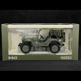 Jeep Army 1944 1st Infantry Division US Army Green 1/18 Norev 189017