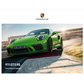 Porsche Brochure 911 GT3 RS Prét à relever le challenge ? 05/2019 in french WSLH1901000230