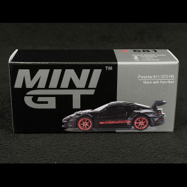 Porsche 911 GT3 RS Type 992 2022 Black / Red Stripes 1/64 Mini GT MGT00681-L