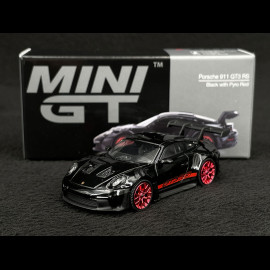 Porsche 911 GT3 RS Type 992 2022 Black / Red Stripes 1/64 Mini GT MGT00681-L