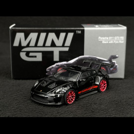 Porsche 911 GT3 RS Type 992 2022 Schwarz / Rote Streifen 1/64 Mini GT MGT00681-L