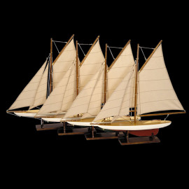 Boat - 4 Models Set - Pond Yachts 20 cm Wood