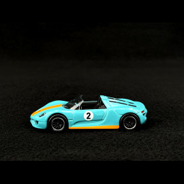 Porsche 918 Spyder n° 2 Racing Sports Premium Showbox Gulf blue / Orange 1/59 Majorette 212052793STB