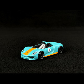 Porsche 918 Spyder n° 2 Racing Sports Premium Showbox Gulf blue / Orange 1/59 Majorette 212052793STB