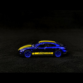 Porsche Taycan Turbo S Racing Sports Premium Showbox Electric blue / Yellow 1/59 Majorette 212052793STB