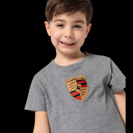 Kinder Porsche T-Shirt Wappen Grau Meliert WAP206RESS