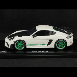 Porsche 718 Cayman GT4 RS Type 982 2021 Weiß / Grüne Streifen 1/18 Spark WAP0214130SCAY