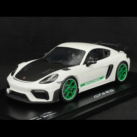 Porsche 718 Cayman GT4 RS Type 982 2021 Weiß / Grüne Streifen 1/18 Spark WAP0214130SCAY