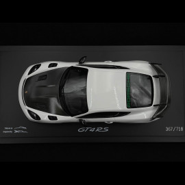 Porsche 718 Cayman GT4 RS Type 982 2021 Weiß / Grüne Streifen 1/18 Spark WAP0214130SCAY