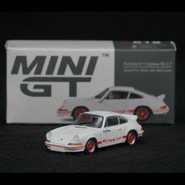 Porsche 911 Carrera RS 2.7 1973 Grandprix Weiß / Rote Streifen 1/64 Mini GT MGT00612-L