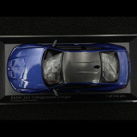 BMW M4 2020 Portimao Blue 1/43 Minichamps 410020125