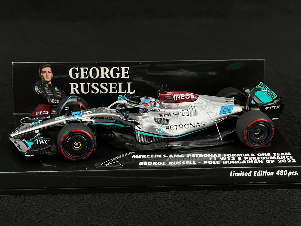 George Russell Mercedes-AMG W13 n° 63 Pole Position GP Hongrie 