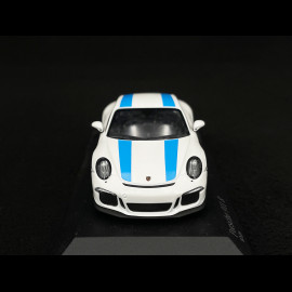 Porsche 911 R type 991 2016 white blue stripes 1/43 Minichamps 413066276
