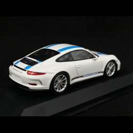 Porsche 911 R type 991 2016 weiß blaue Streifen 1/43 Minichamps 413066276