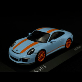 Porsche 911 R type 991 2016 gulf blue orange stripes 1/43 Minichamps 413066262