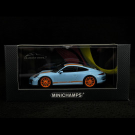 Porsche 911 R type 991 2016 gulf blue orange stripes 1/43 Minichamps 413066262