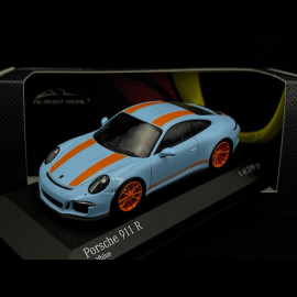 Porsche 911 R type 991 2016 gulf blue orange stripes 1/43 Minichamps 413066262