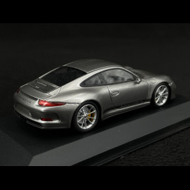 Porsche 911 R type 991 2016 Rhodium Silber metallic schwarze  Seitenband 1/43 Minichamps 410066221