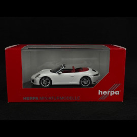 Porsche 911 Carrera 4 Cabriolet Type 991 2016 Weiß 1/43 Herpa 71116