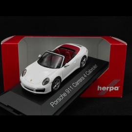 Porsche 911 Carrera 4 Cabriolet Type 991 2016 Weiß 1/43 Herpa 71116