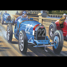 Poster Bugatti Type 51 und Maserati 8C-2500 GP Monaco 1931 Original Zeichnung von Benjamin Freudenthal