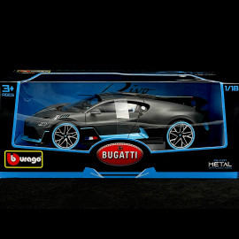 Bugatti Divo 2018 Matt Grey / Light Blue 1/18 Bburago 11045