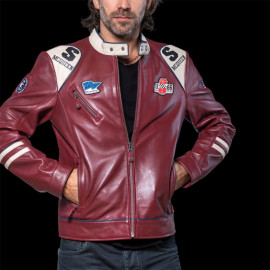 Steve McQueen Jacke Riverside Raceway 1966 Leder Dunkelrot 27493-4010 - Herren