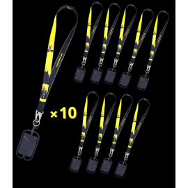 Set of 10 Porsche Keychain black / yellow GT4 Clubsport Collection WAP3400020LCLS